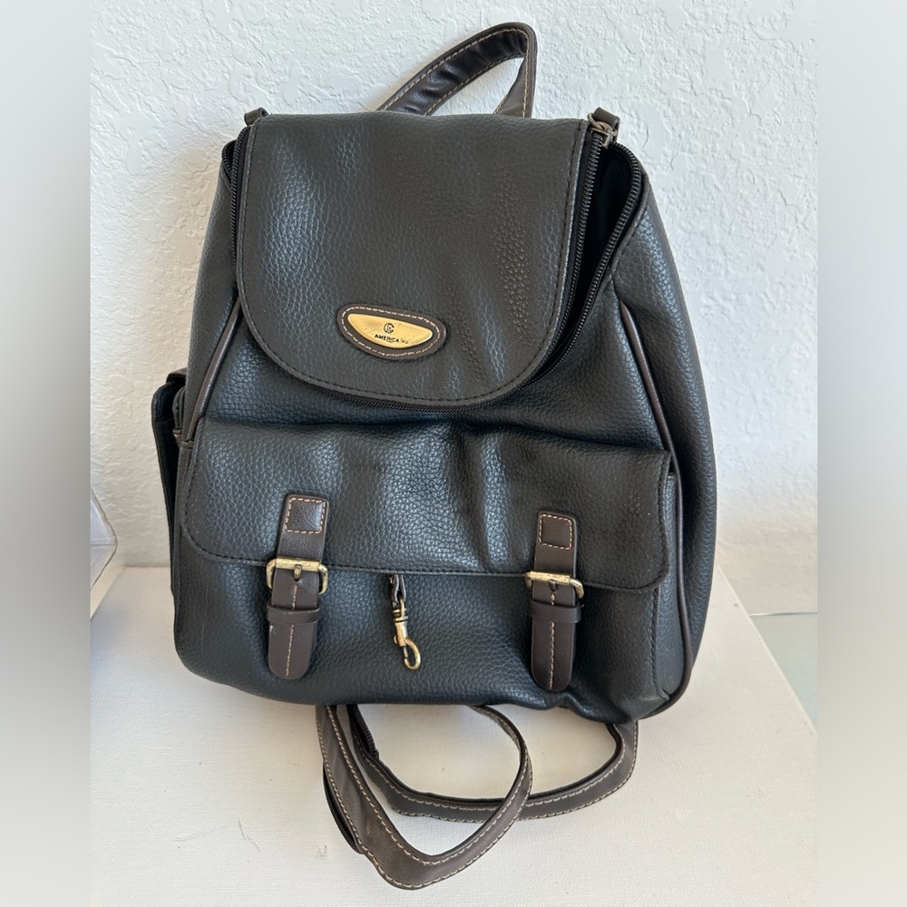backpack black  Faux leather “America”